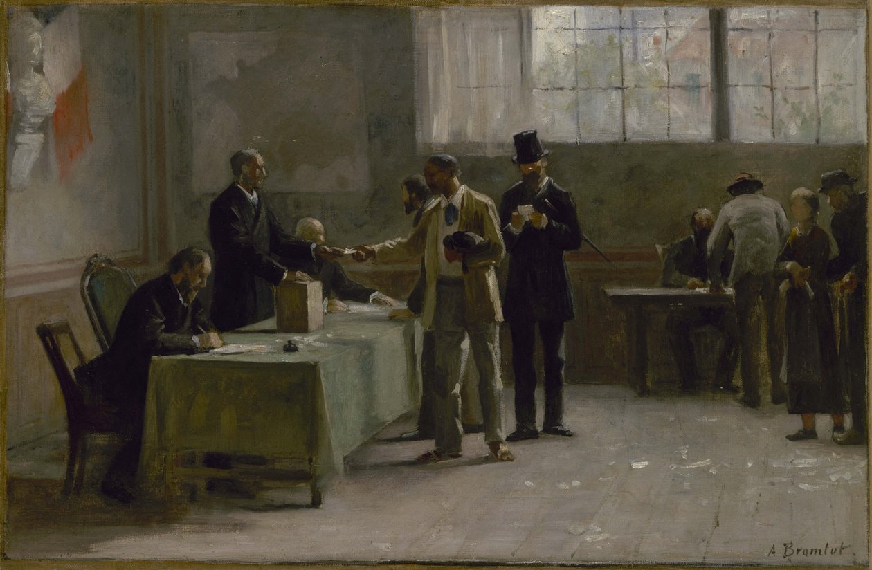 Schets voor het gemeentehuis van Les Lilas: Algemeen kiesrecht door Alfred Henri Bramtot