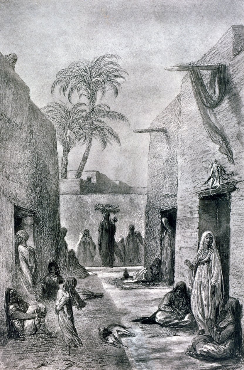 Een straat van Almees Egyptische danseressen, Egypte, 1872 door Alfred Henri Darjou