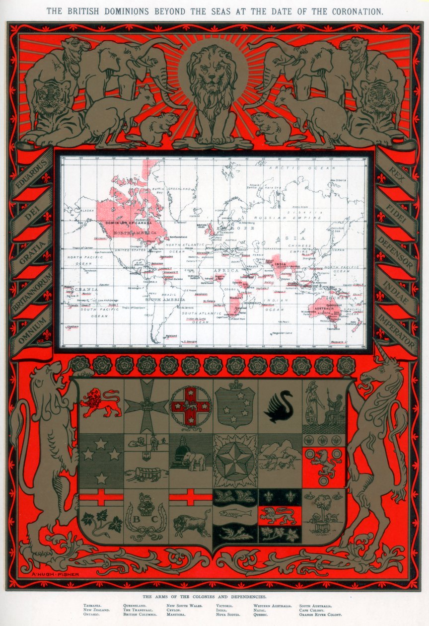 De Britse dominions overzee ten tijde van de kroning, 1902 door Alfred Hugh Fisher