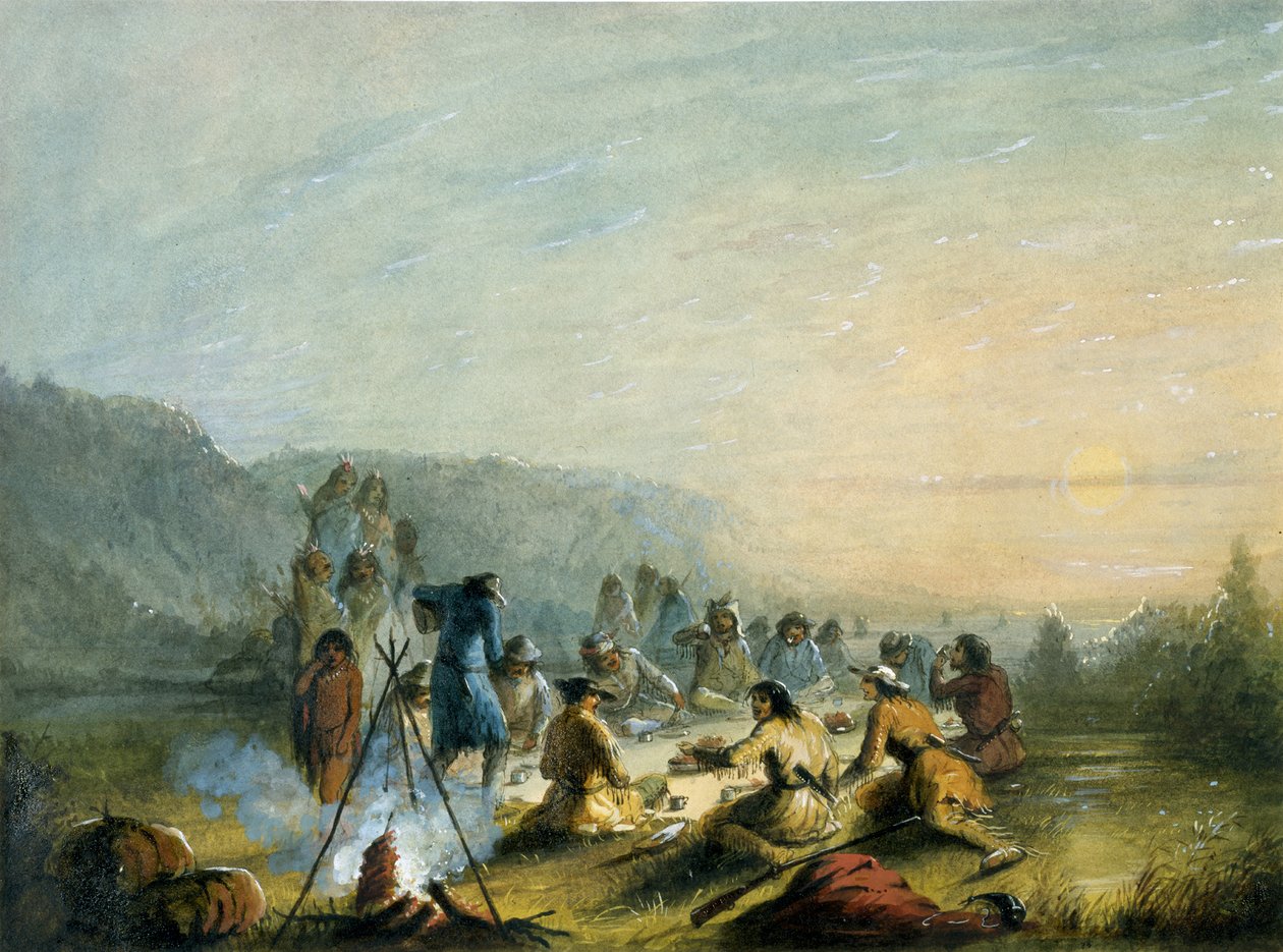 Ontbijt bij zonsopgang door Alfred Jacob Miller