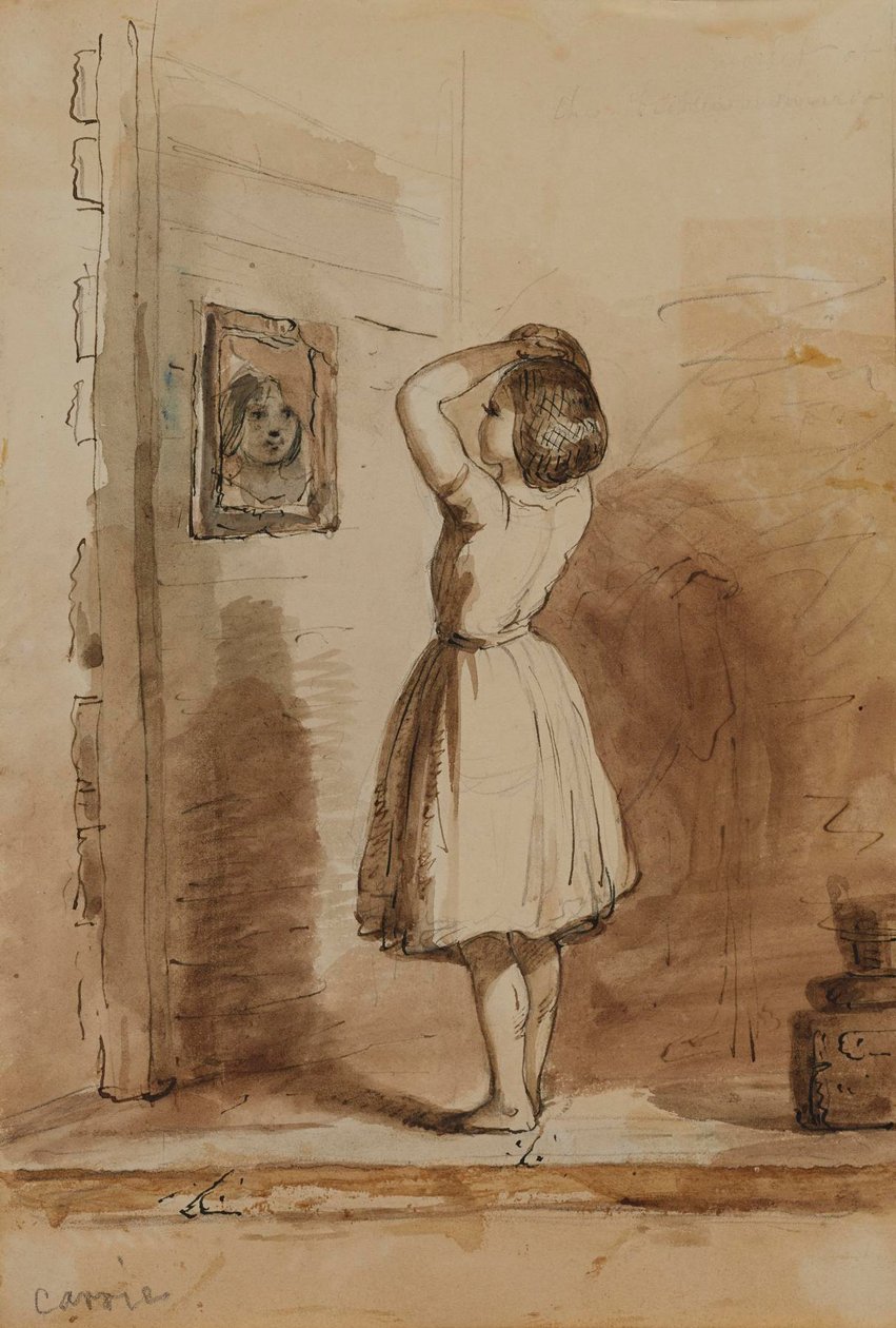 Carrie. Toilet – bij de Broken Mirror door Alfred Jacob Miller