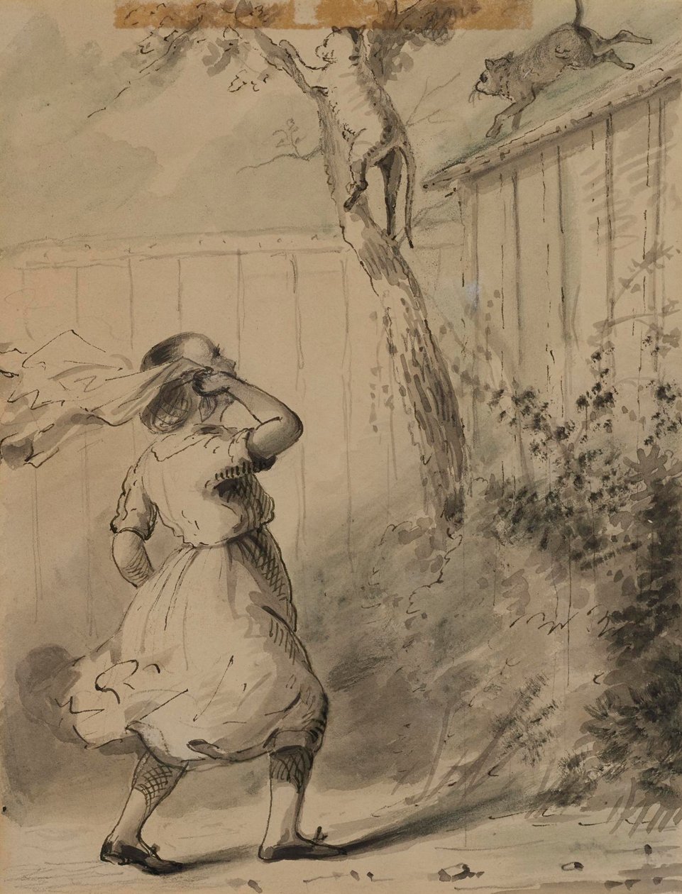 Carrie en de katten door Alfred Jacob Miller