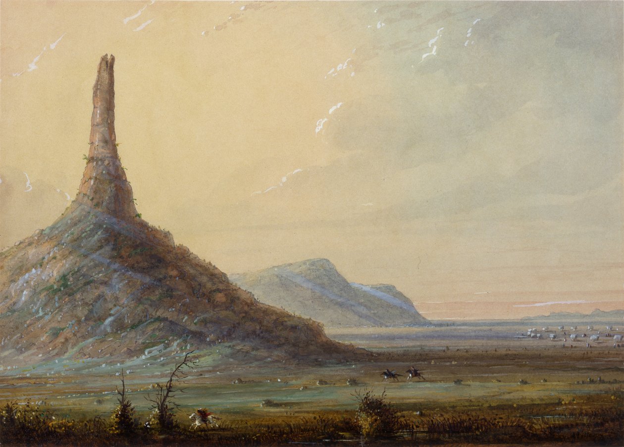 Chimney Rock door Alfred Jacob Miller
