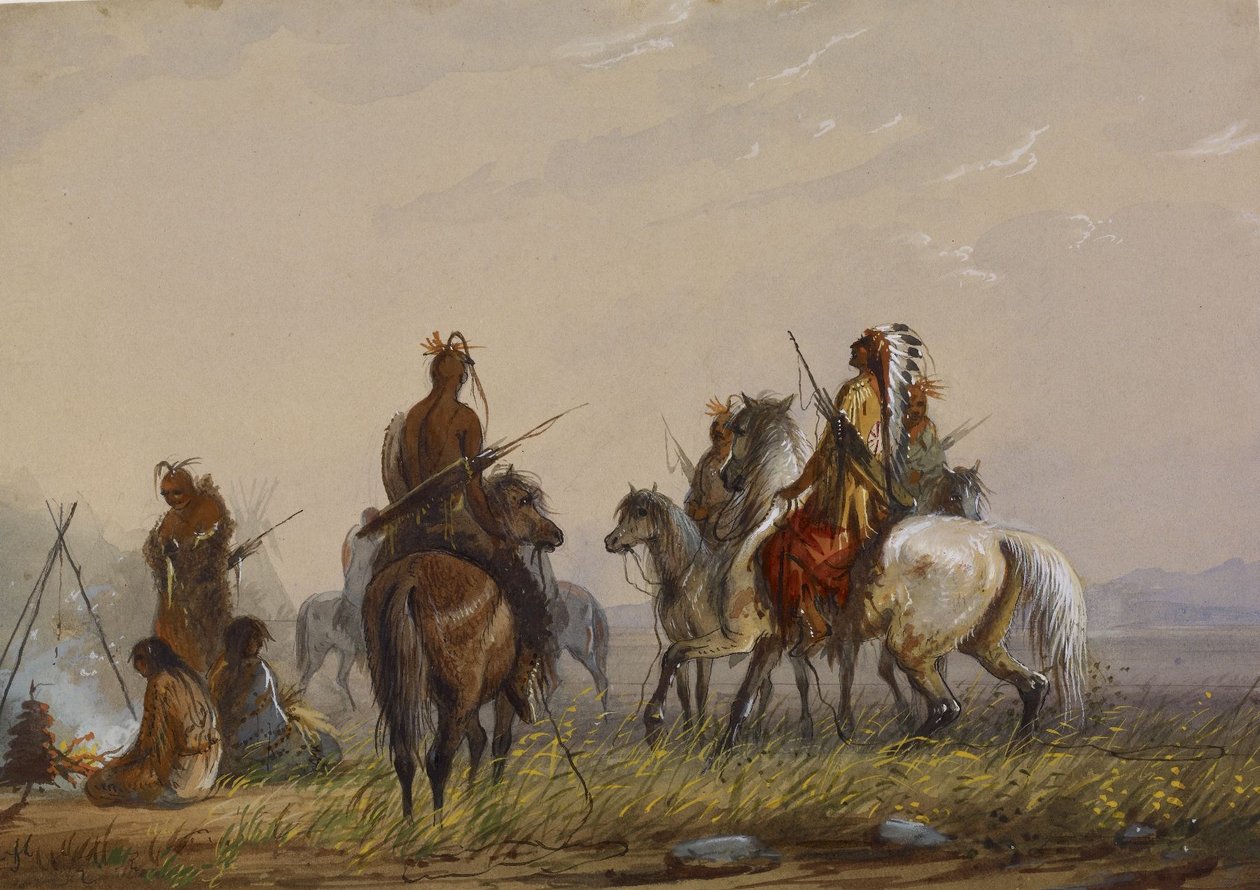Expeditie om wilde paarden te vangen – Sioux door Alfred Jacob Miller