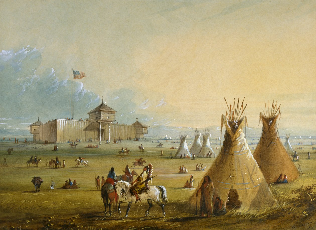 Fort Laramie door Alfred Jacob Miller