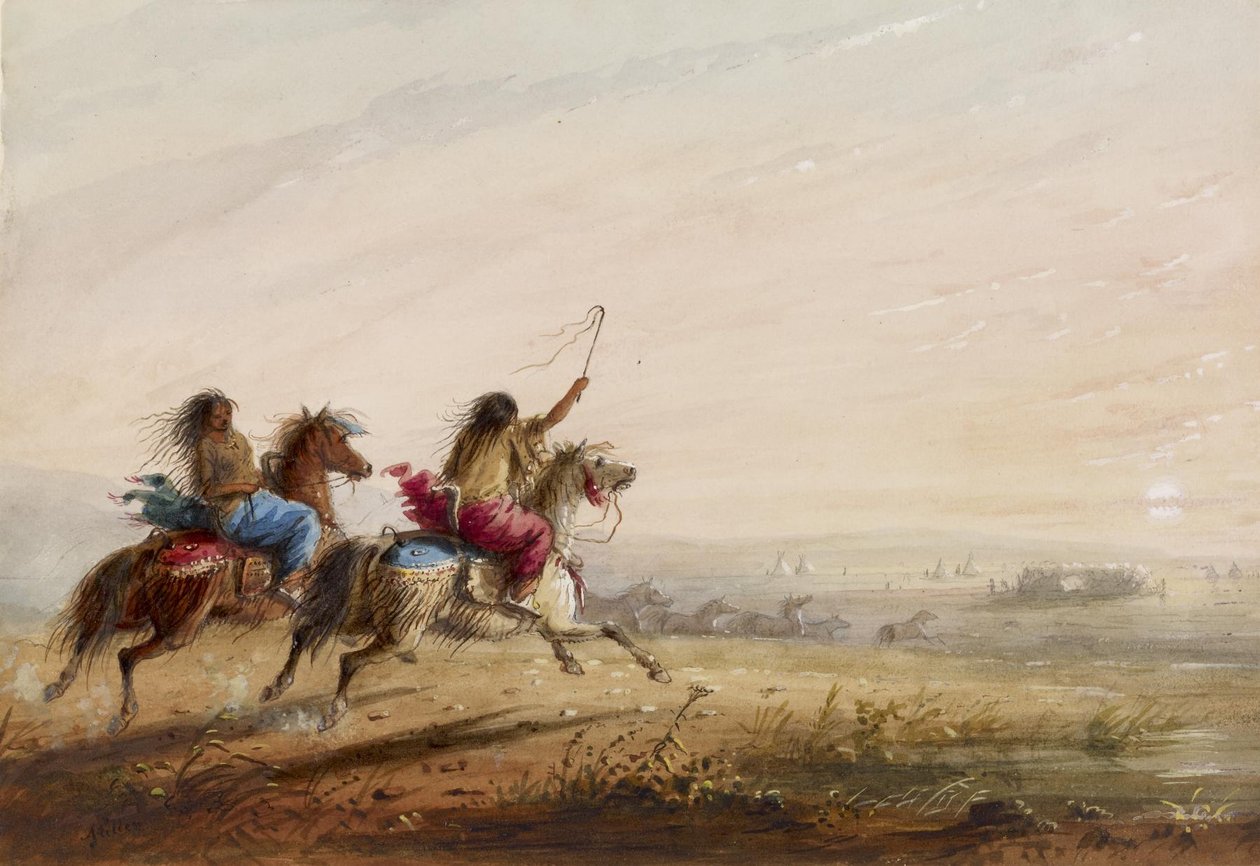 Indiaanse meisjes: race door Alfred Jacob Miller