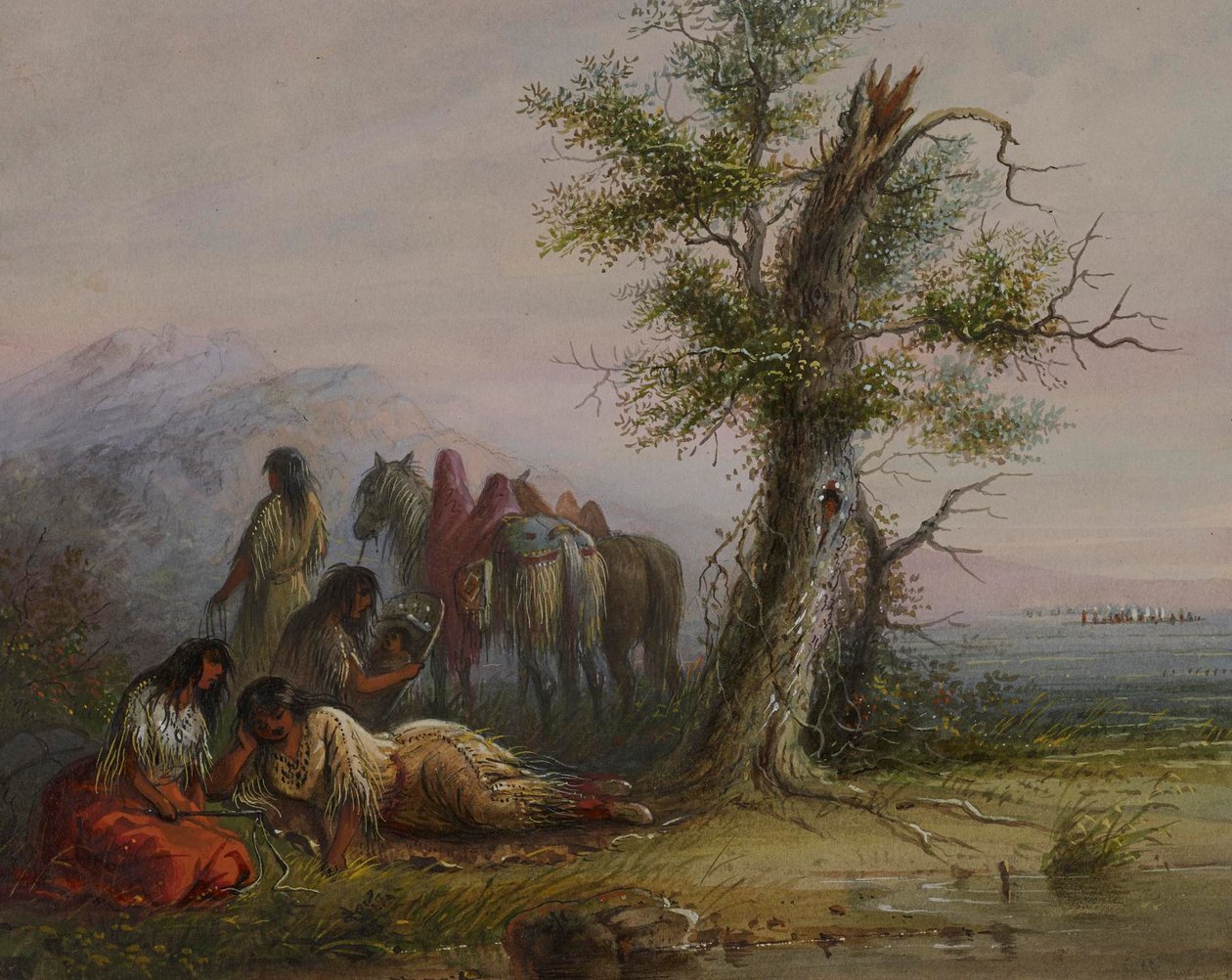 Indiaanse vrouwen door Alfred Jacob Miller