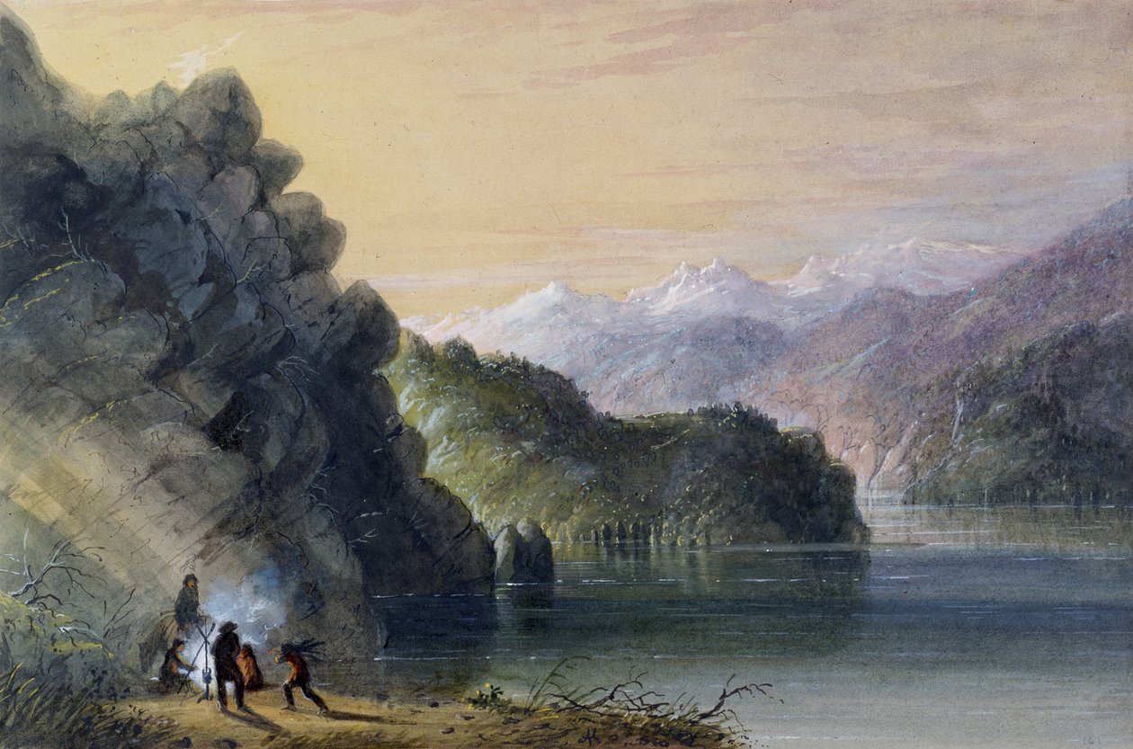 Meergezicht – Rocky Mountains door Alfred Jacob Miller