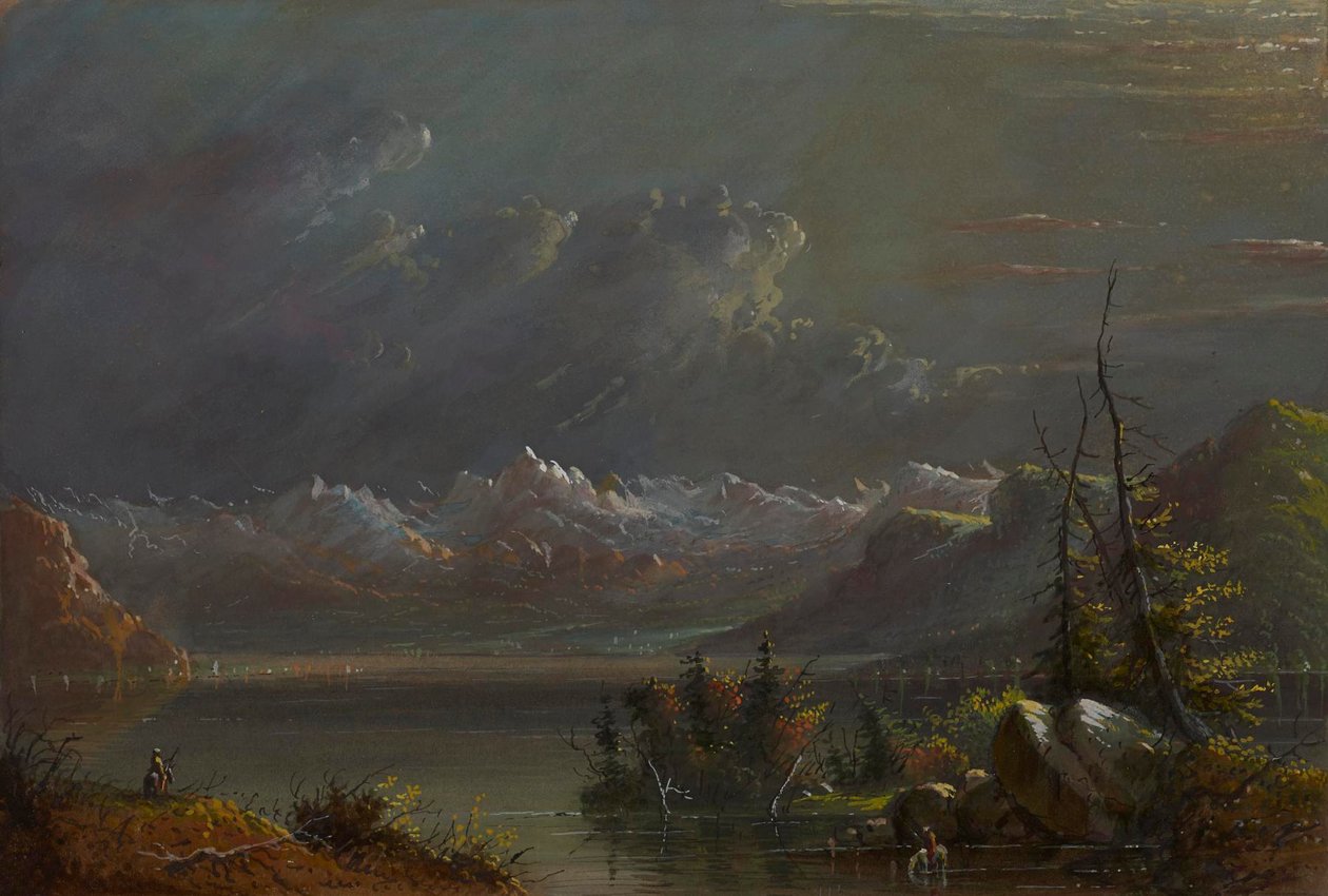 Meergezicht – Rocky Mountains door Alfred Jacob Miller