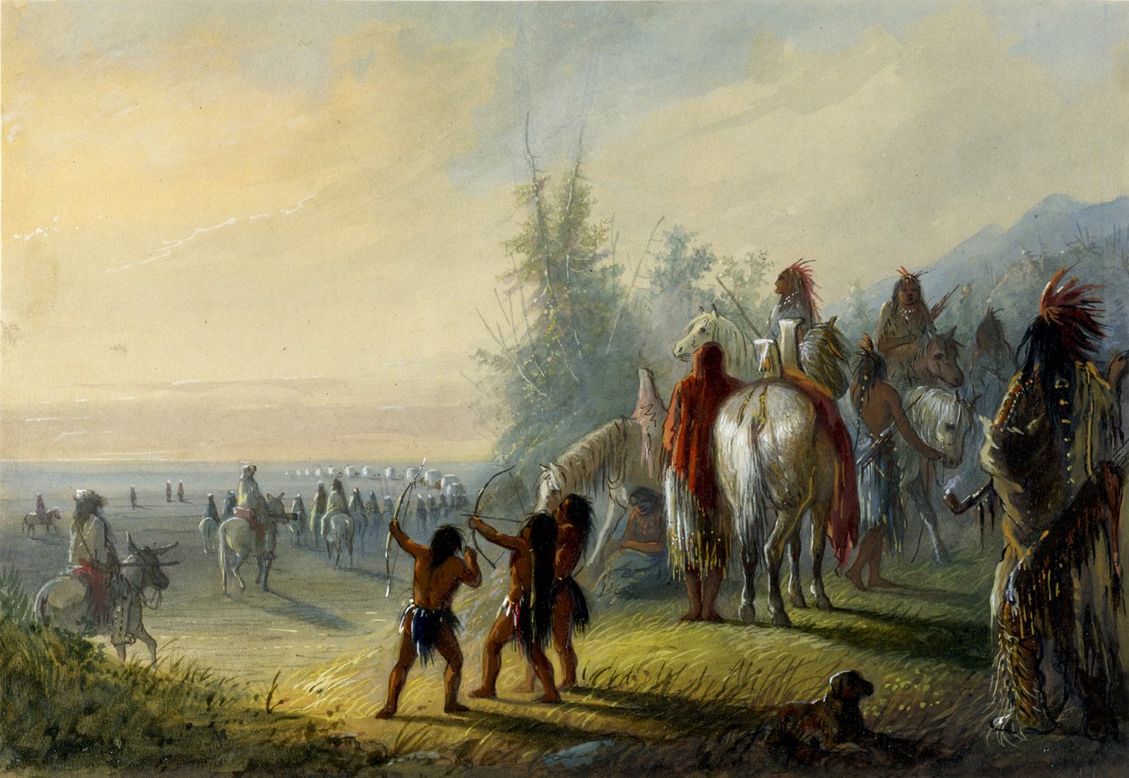 Verhuizing van het kamp door Alfred Jacob Miller