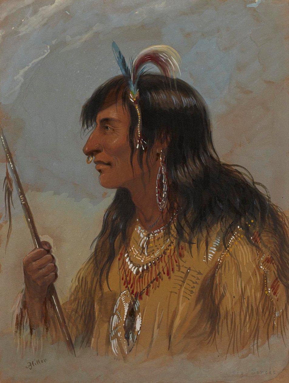 Nez Percés-indiaan door Alfred Jacob Miller