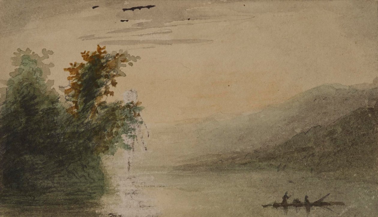 Rivierlandschap door Alfred Jacob Miller