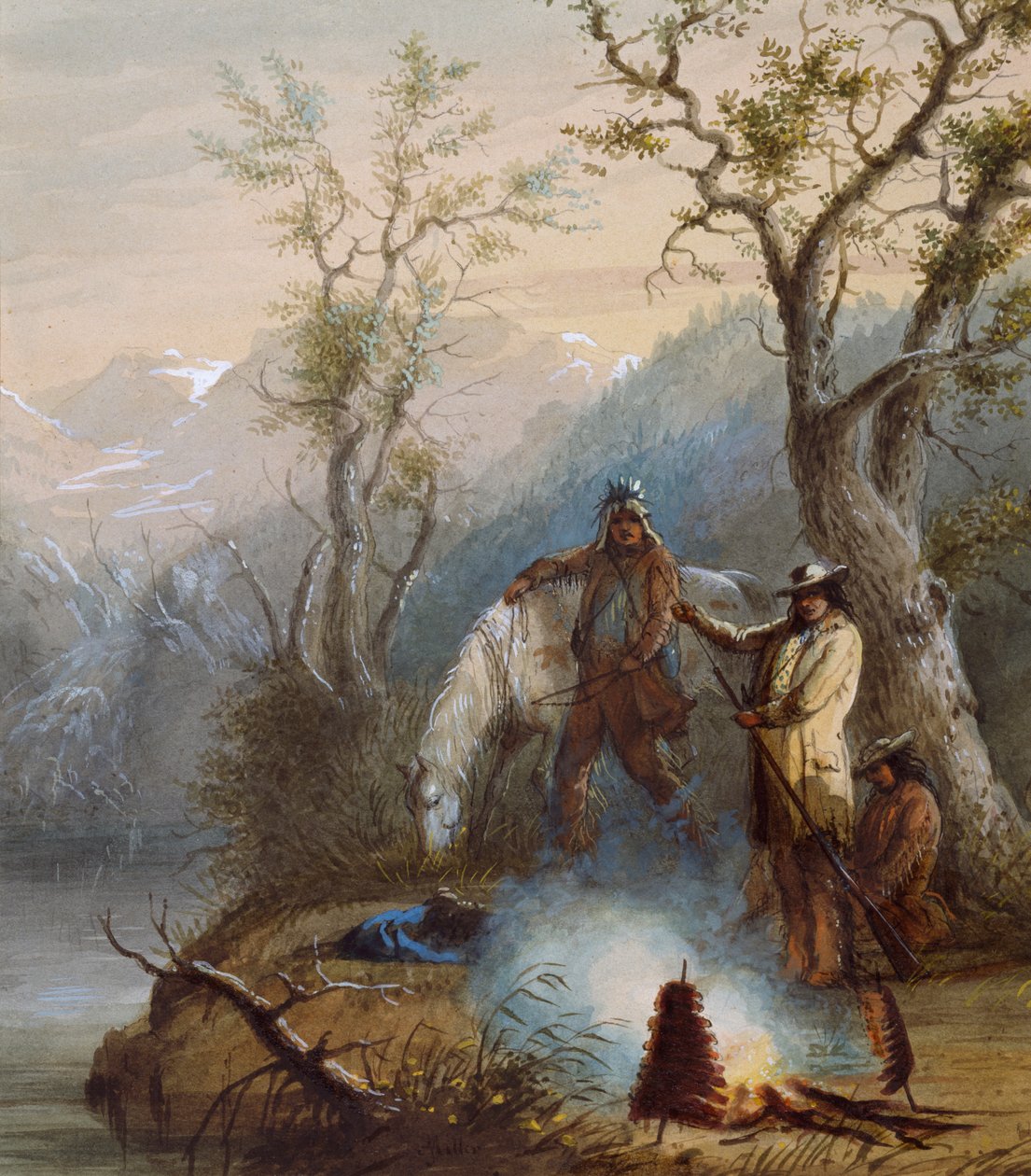 Het braden van de hump rib door Alfred Jacob Miller