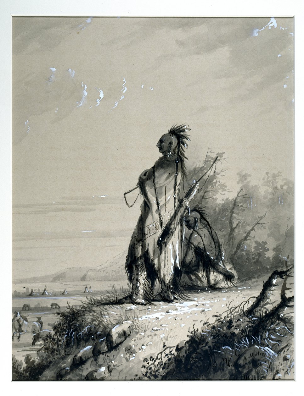 Sioux-indianenwacht door Alfred Jacob Miller