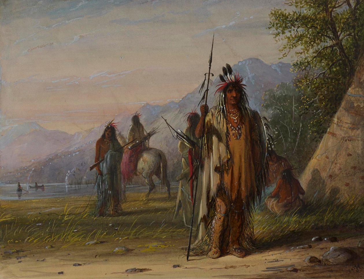 Kamp van de Snake-indianen door Alfred Jacob Miller