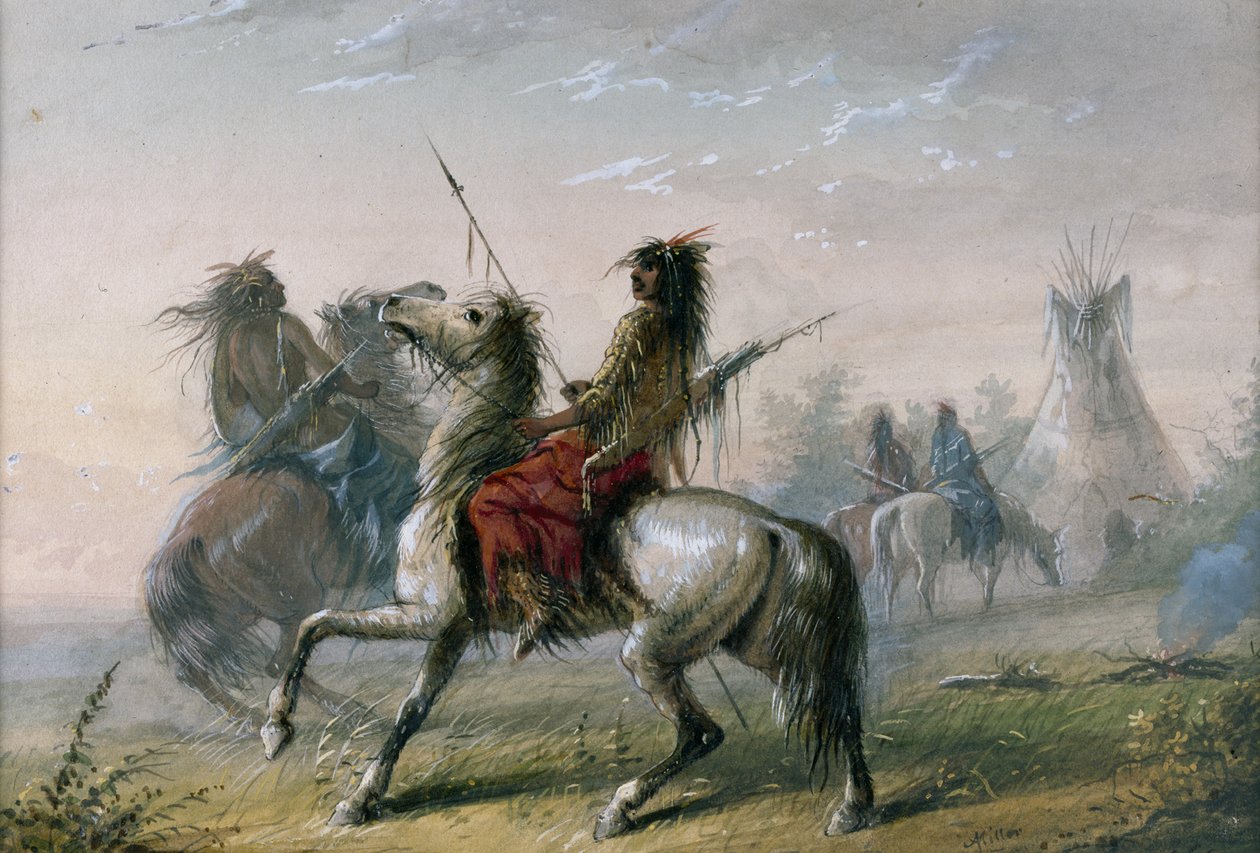 Slangenindianen door Alfred Jacob Miller