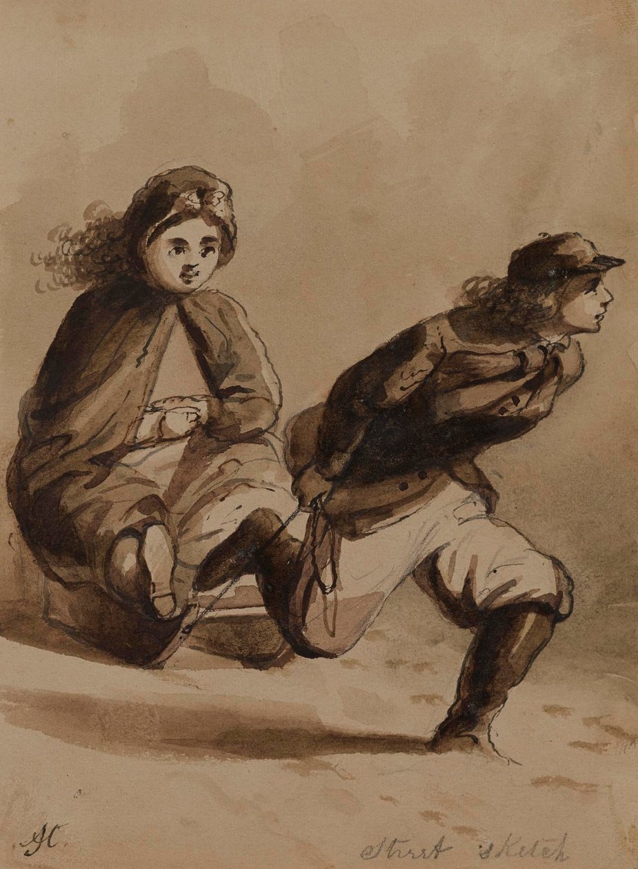Straatschets. De ridderlijkheid van een jongen door Alfred Jacob Miller