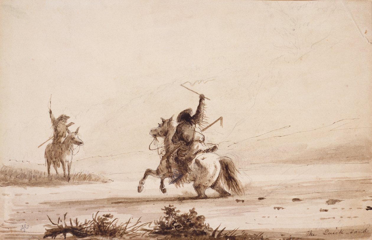Worstelen door het drijfzand door Alfred Jacob Miller