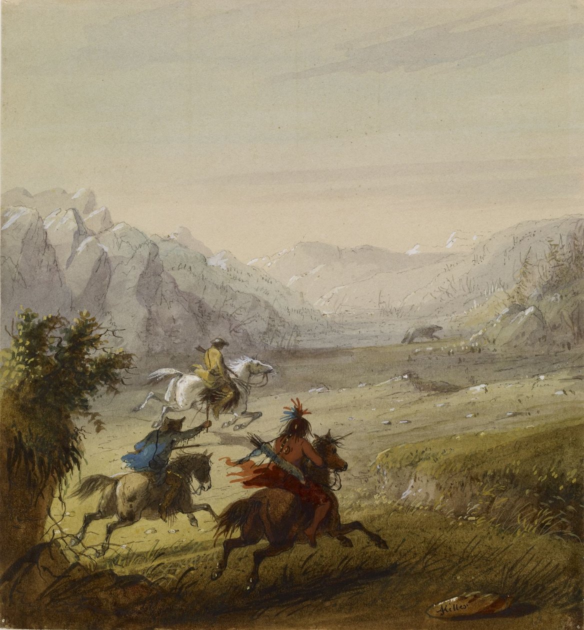De grizzlybeer door Alfred Jacob Miller