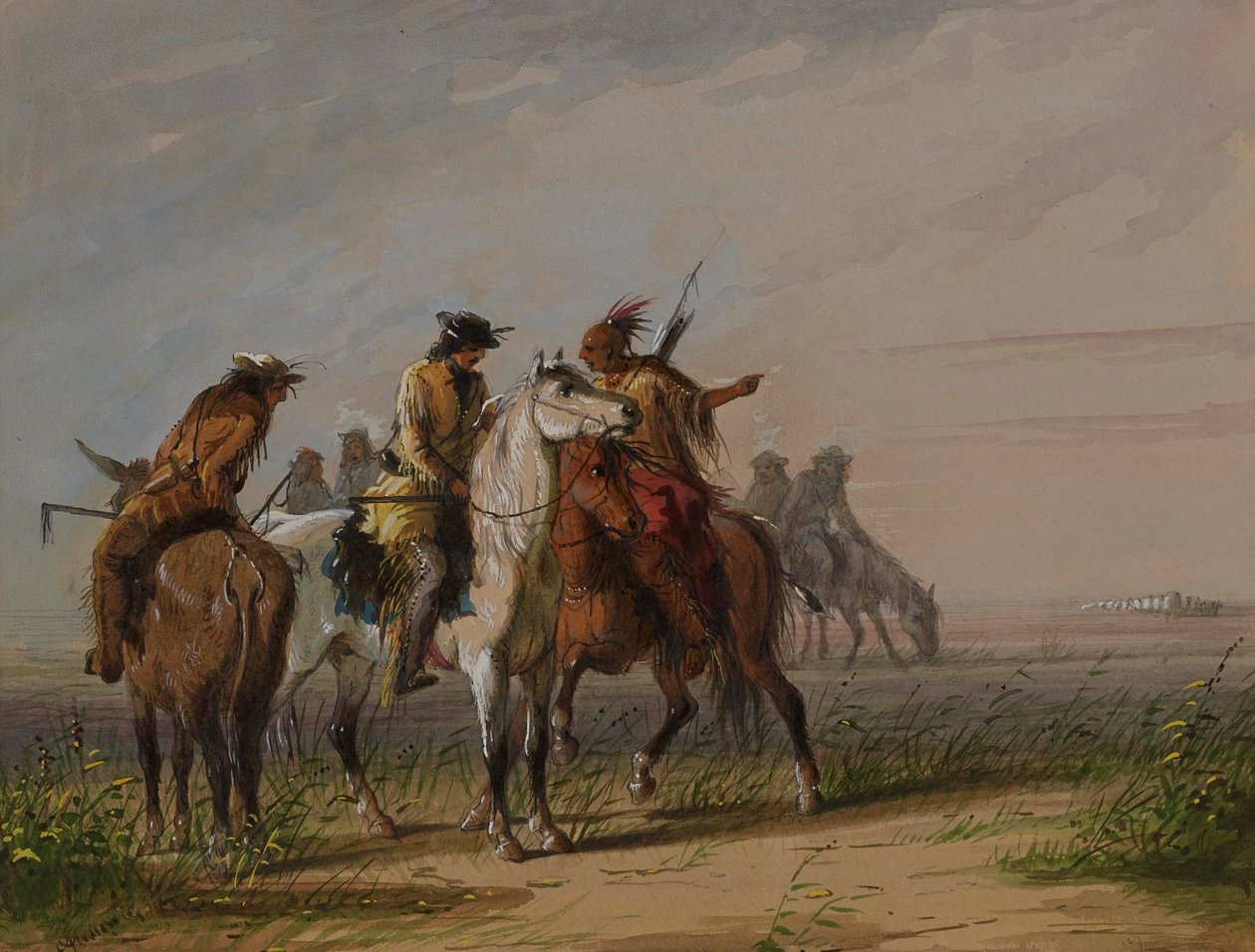 Het Indiase certificaat door Alfred Jacob Miller