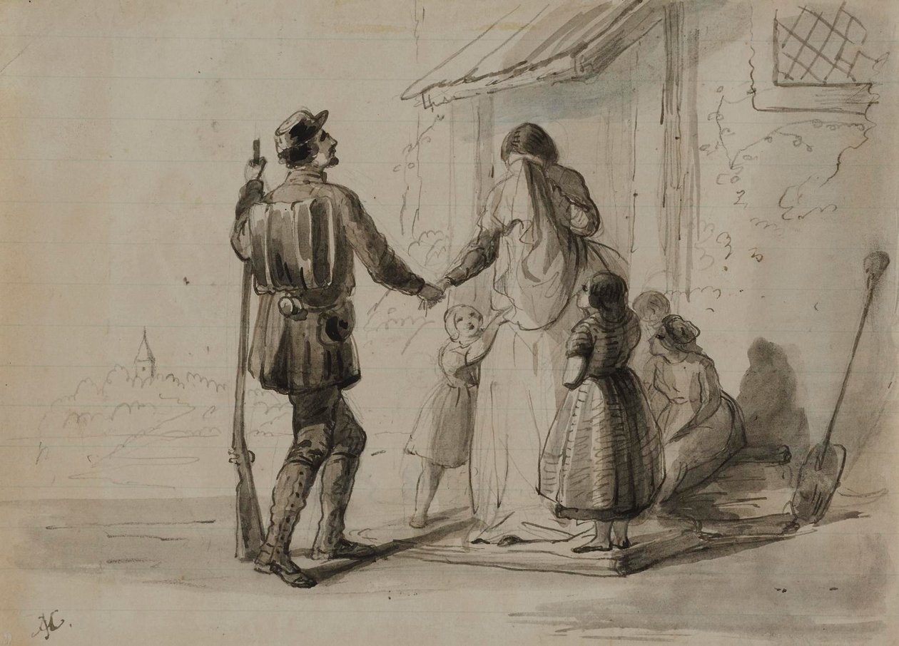 Oorlog. Naar het front door Alfred Jacob Miller