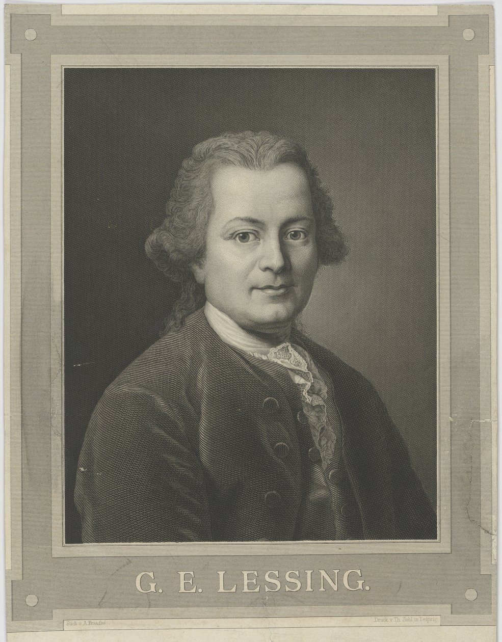 Portret van Gotthold Ephraim Lessing 1729-1781, ca. 1840 door Alfred Kraufse