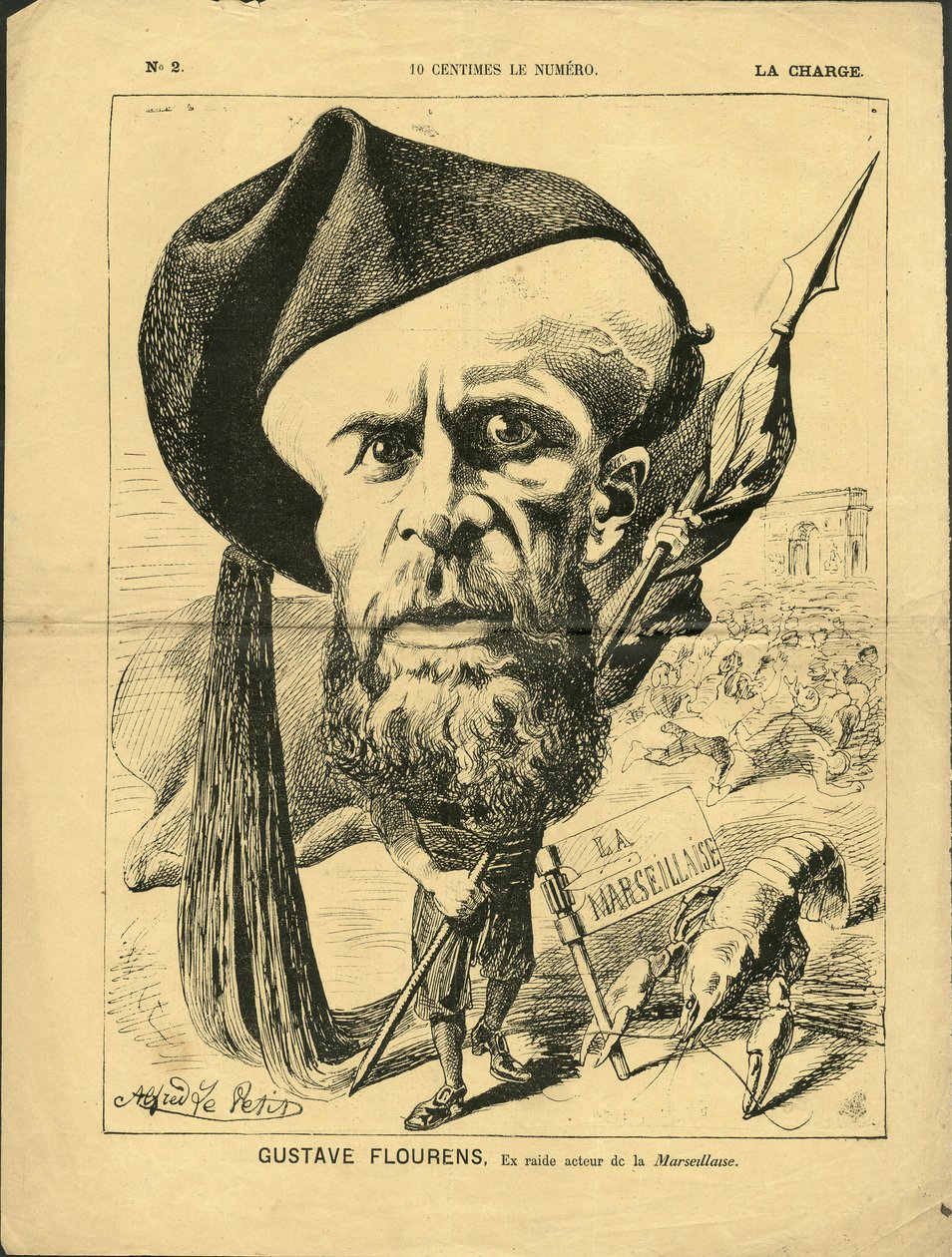 Illustratie door Alfred Le Pete (1841-1909) in La Charge (1870), No. 2 - Flourens Emile door Alfred Le Petit