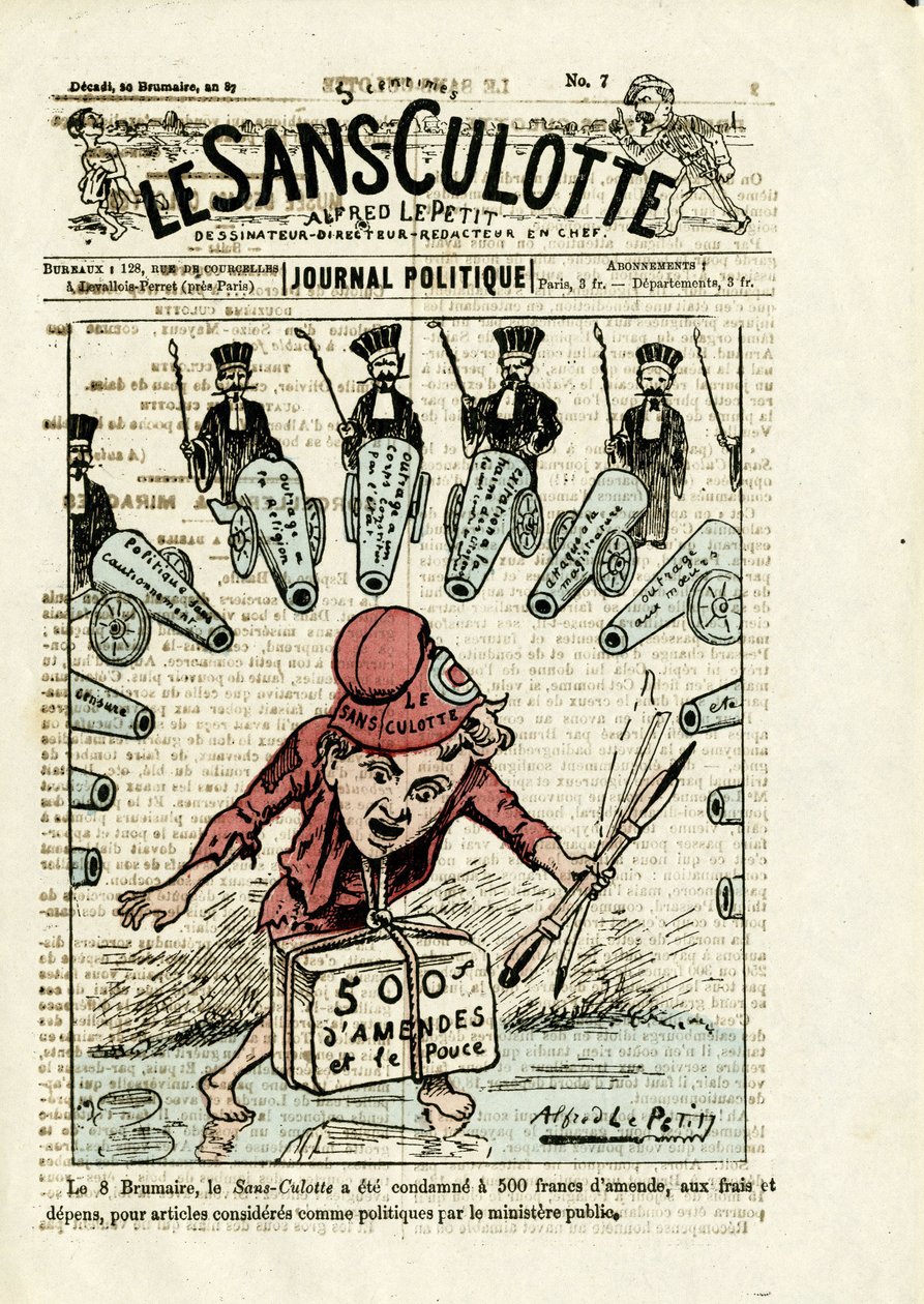 Illustratie voor de omslag van Le Sans-culotte, nr. 7 door Alfred Le Petit