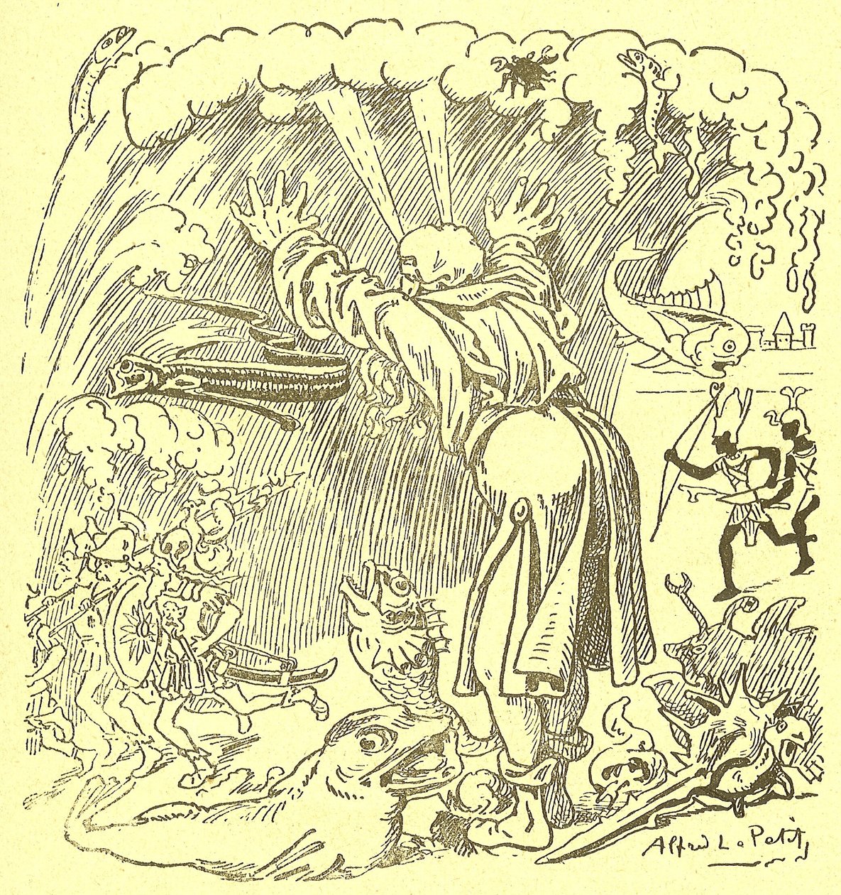 Illustratie van Alfred Le Pete (1841-1909) in Gros-Jean en zijn genezing door Alfred Le Petit