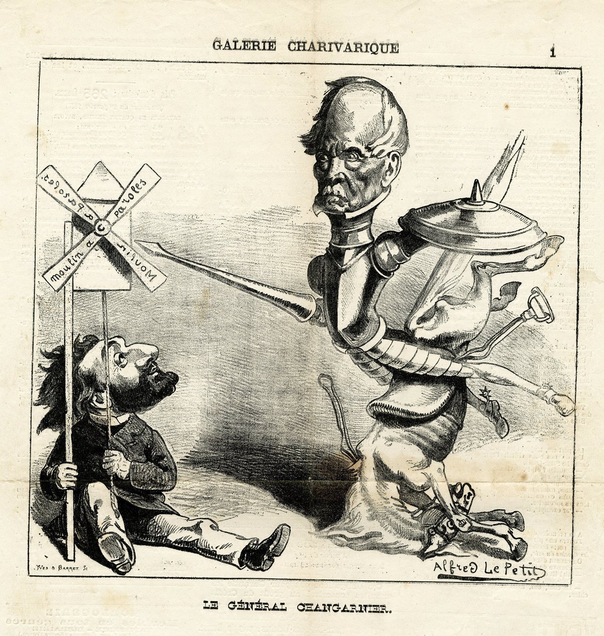 Illustratie van Alfred Le Pete (1841-1909) in Le Charivari door Alfred Le Petit