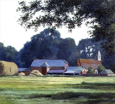 De Boerderij, West Parley, Dorsetshire, 1909 door Alfred Lys Baldry