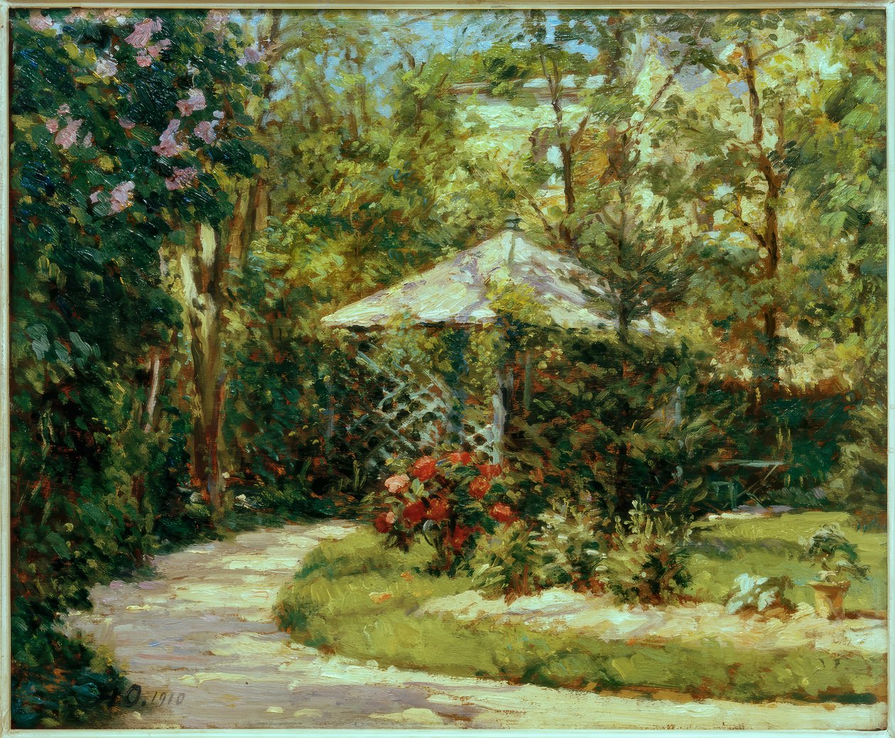 Tuin met paviljoen door Alfred Nathaniel Oppenheim
