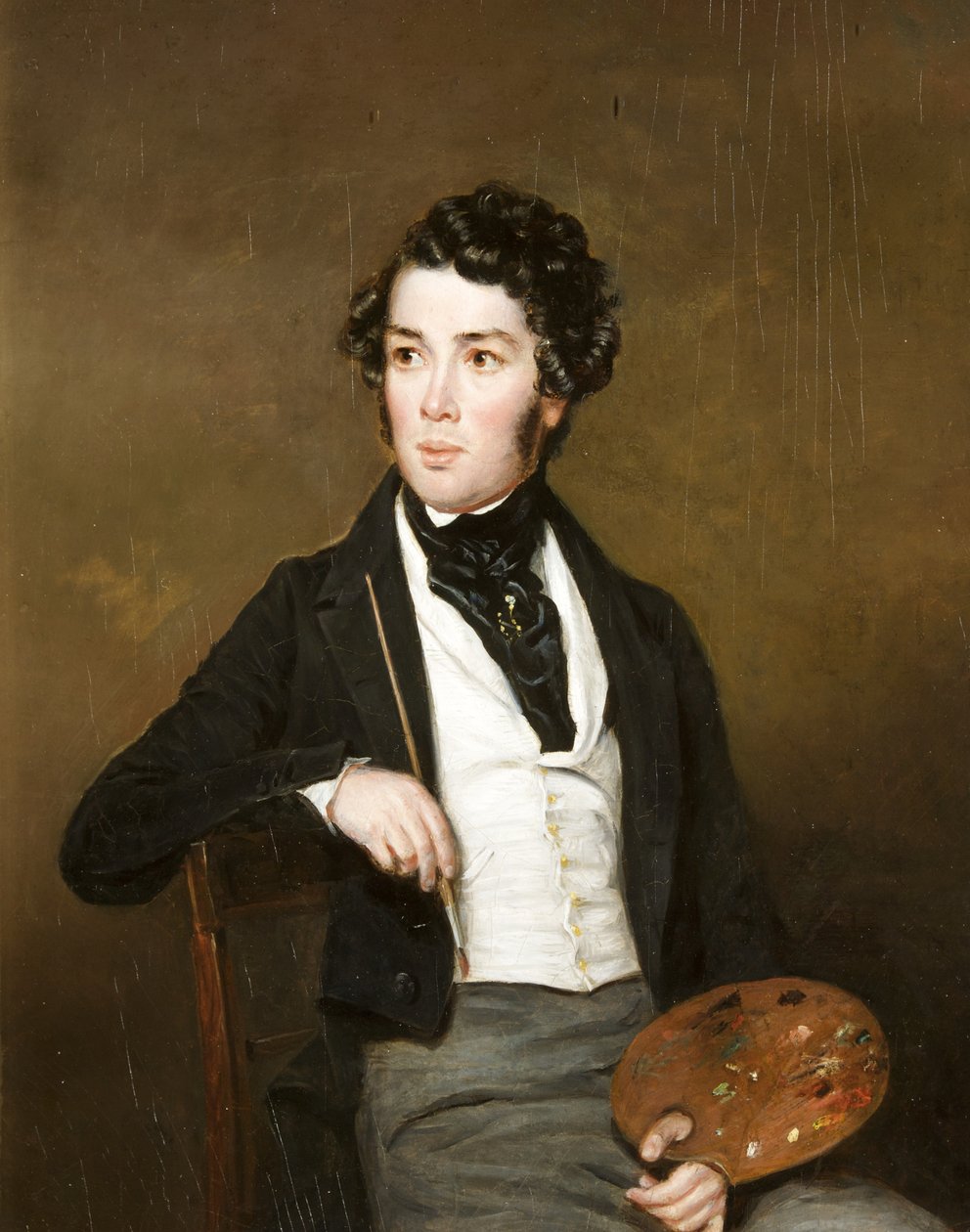 Portret van een onbekende man door Alfred Newland Smith