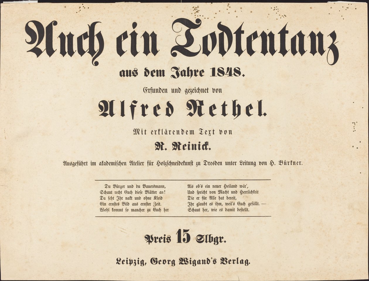 Ook een Dodendans: Titelpagina door Alfred Rethel
