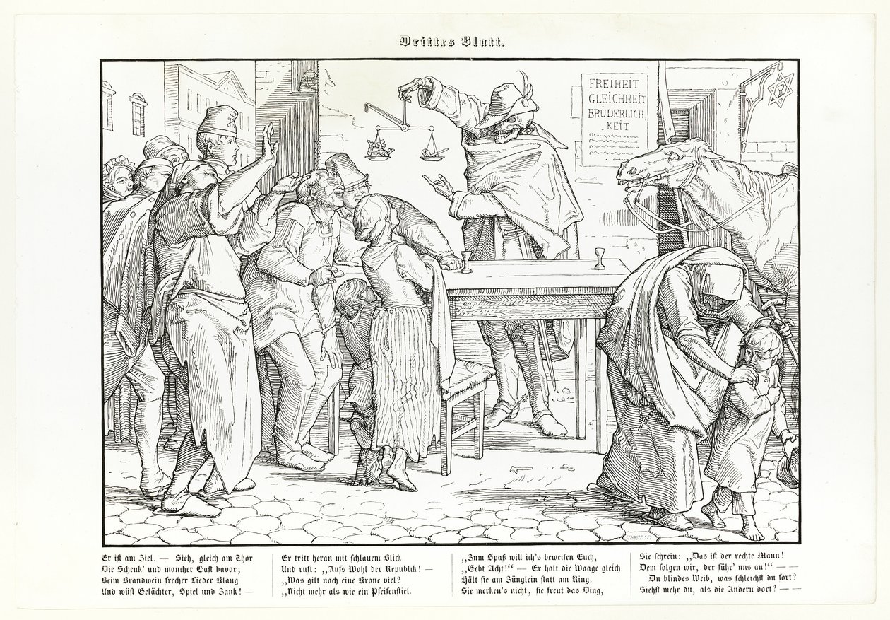 Ook een dans van de dood, plaat III door Alfred Rethel