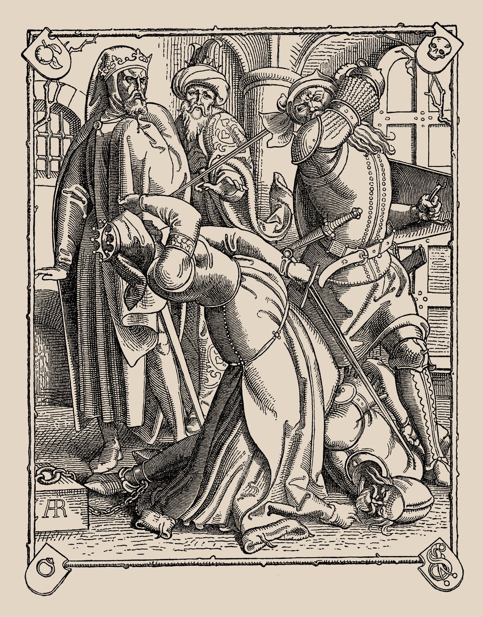 Die Nibelungen. Hoe Gunther en Hagen en Kriemhild werden gedood, 1840-1841 door Alfred Rethel