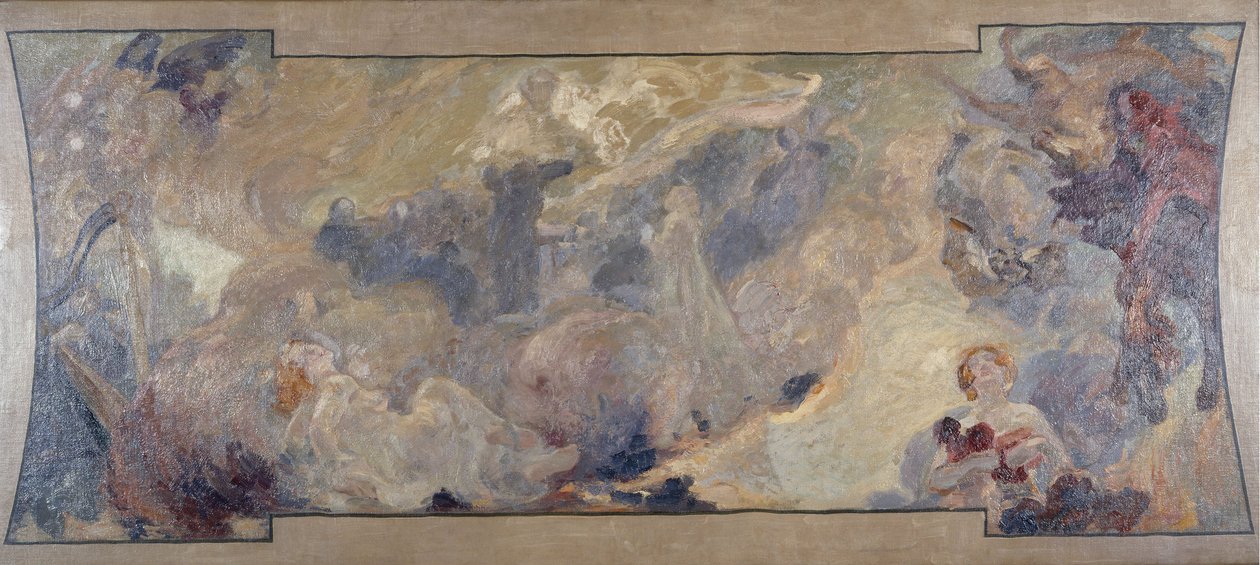 Schets voor het Petit Palais, galerie sud: La musique fantastique, tussen 1906 en 1917 door Alfred Roll