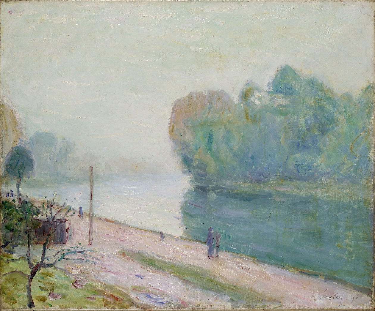 Een bocht in de rivier Loing door Alfred Sisley
