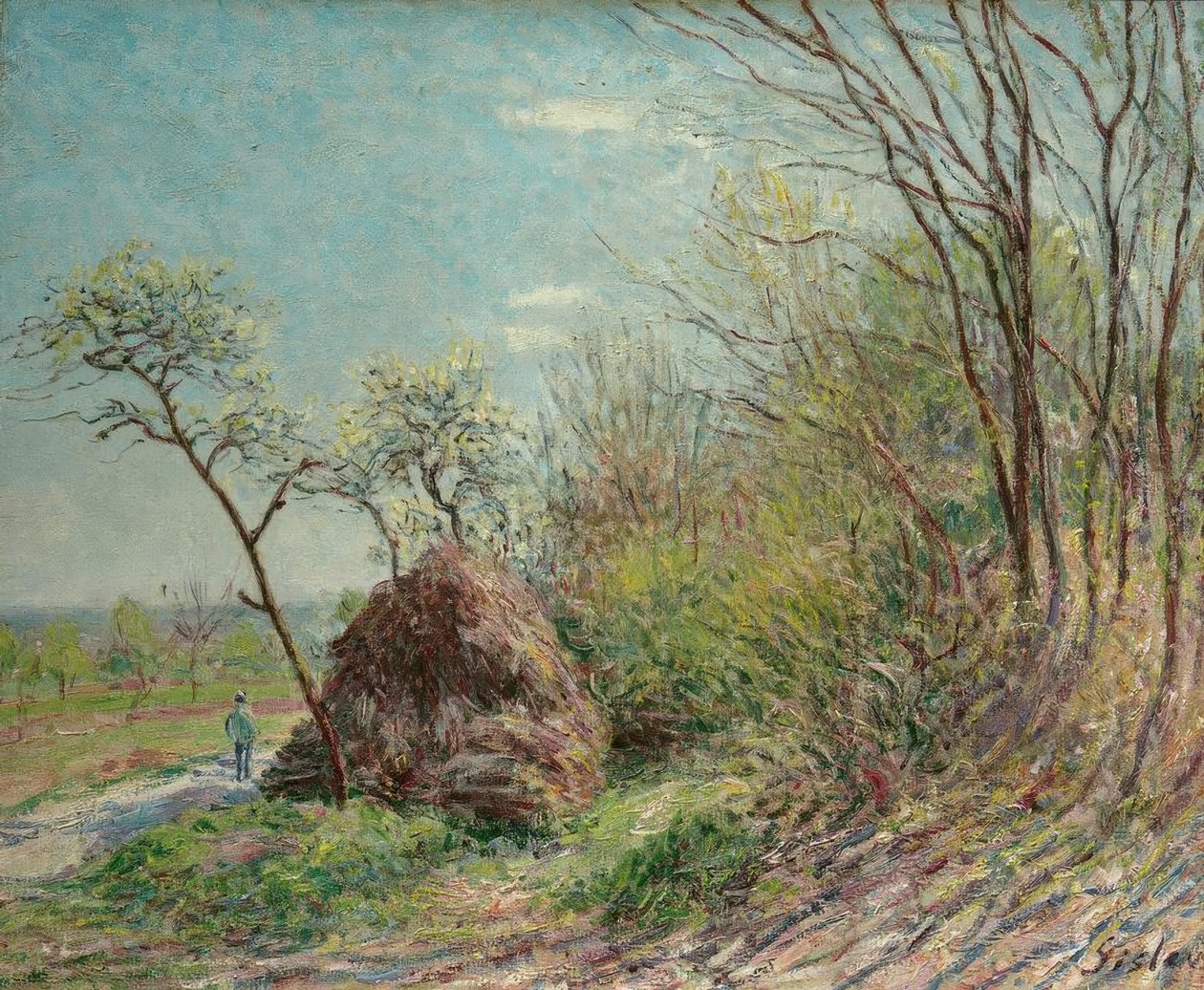 Aan de rand van het bos-Les Sablons door Alfred Sisley