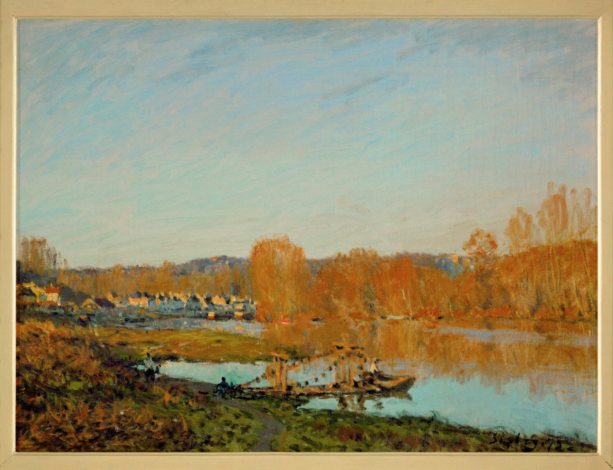 Herfst: oevers van de Seine bij Bougival (olieverf op doek) door Alfred Sisley