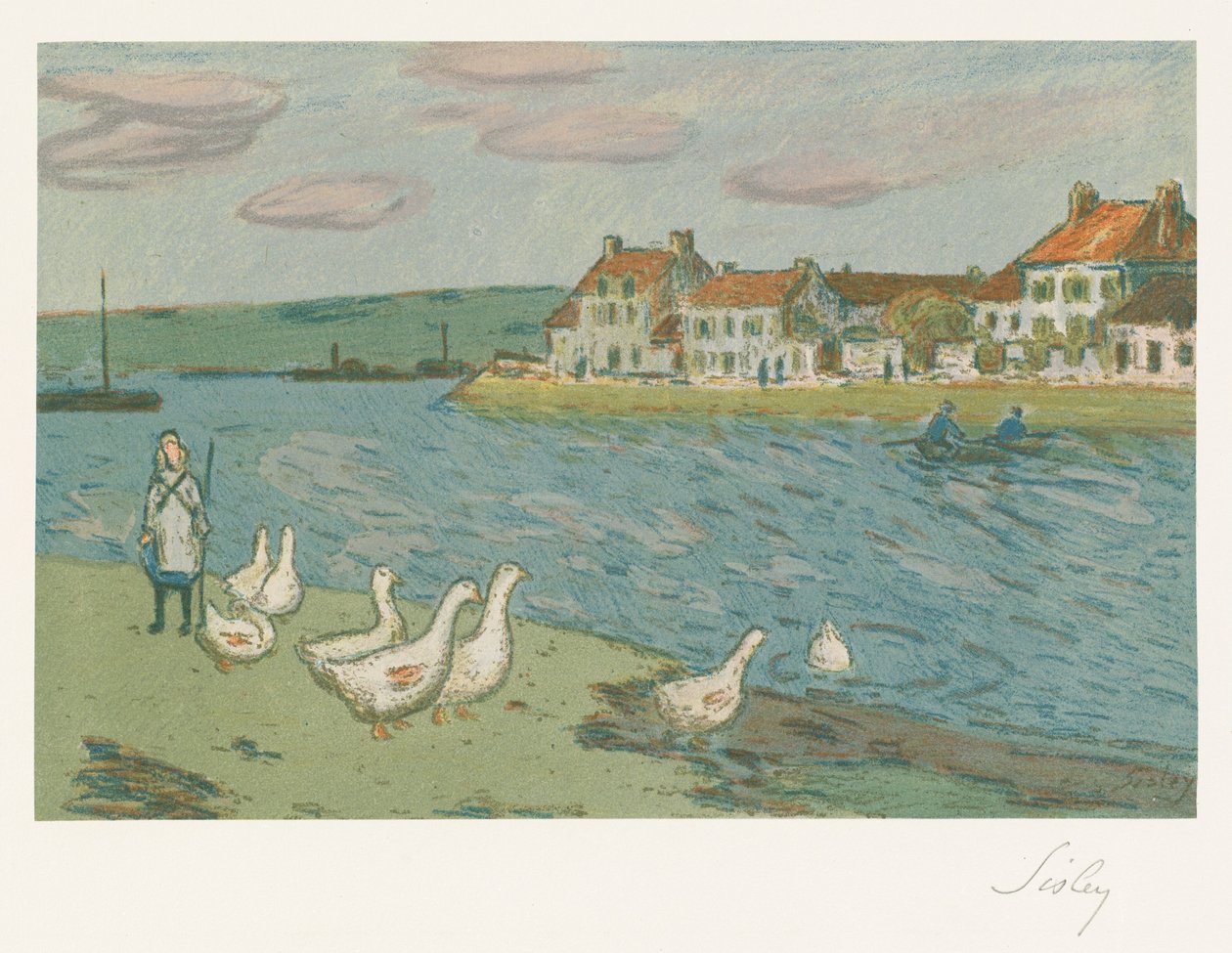 Oevers van de rivier Les Bords de rivière, 1897 door Alfred Sisley
