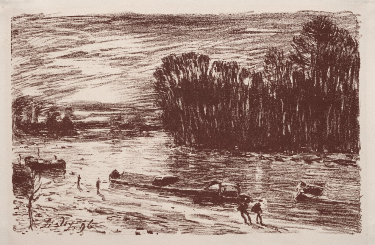Bords du Loing, nabij Saint-Mammès, 1896 door Alfred Sisley