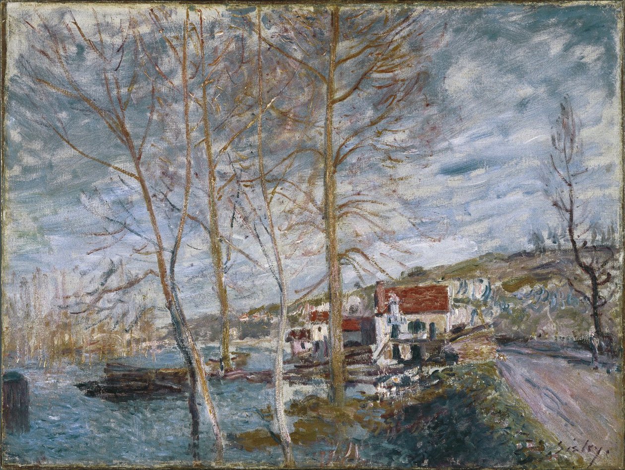 Overstroming in Moret, 1879 door Alfred Sisley