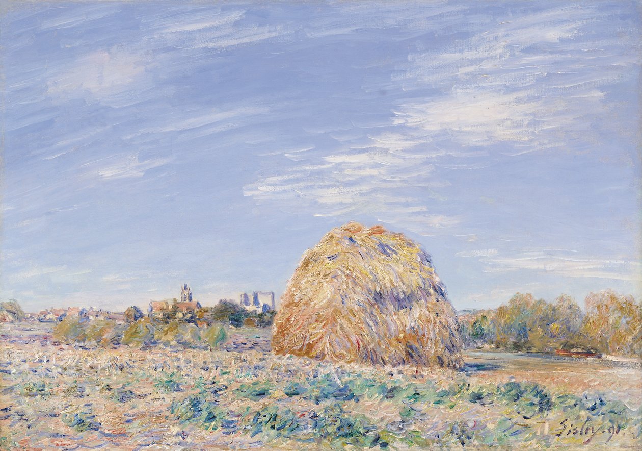 Hooiberg aan de oevers van de Loing, 1891 door Alfred Sisley