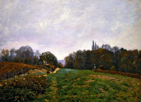 Landschap bij Louveciennes door Alfred Sisley