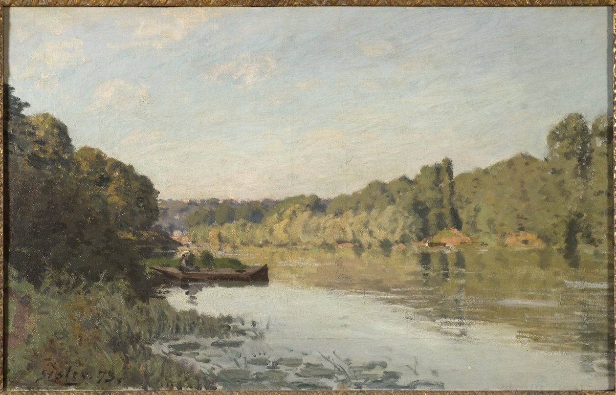 Landschap uit Bougival door Alfred Sisley