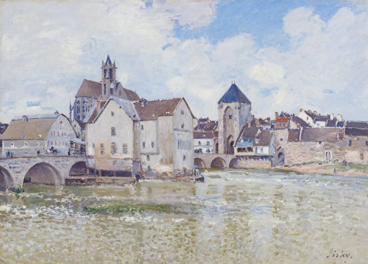 De brug van Moret door Alfred Sisley