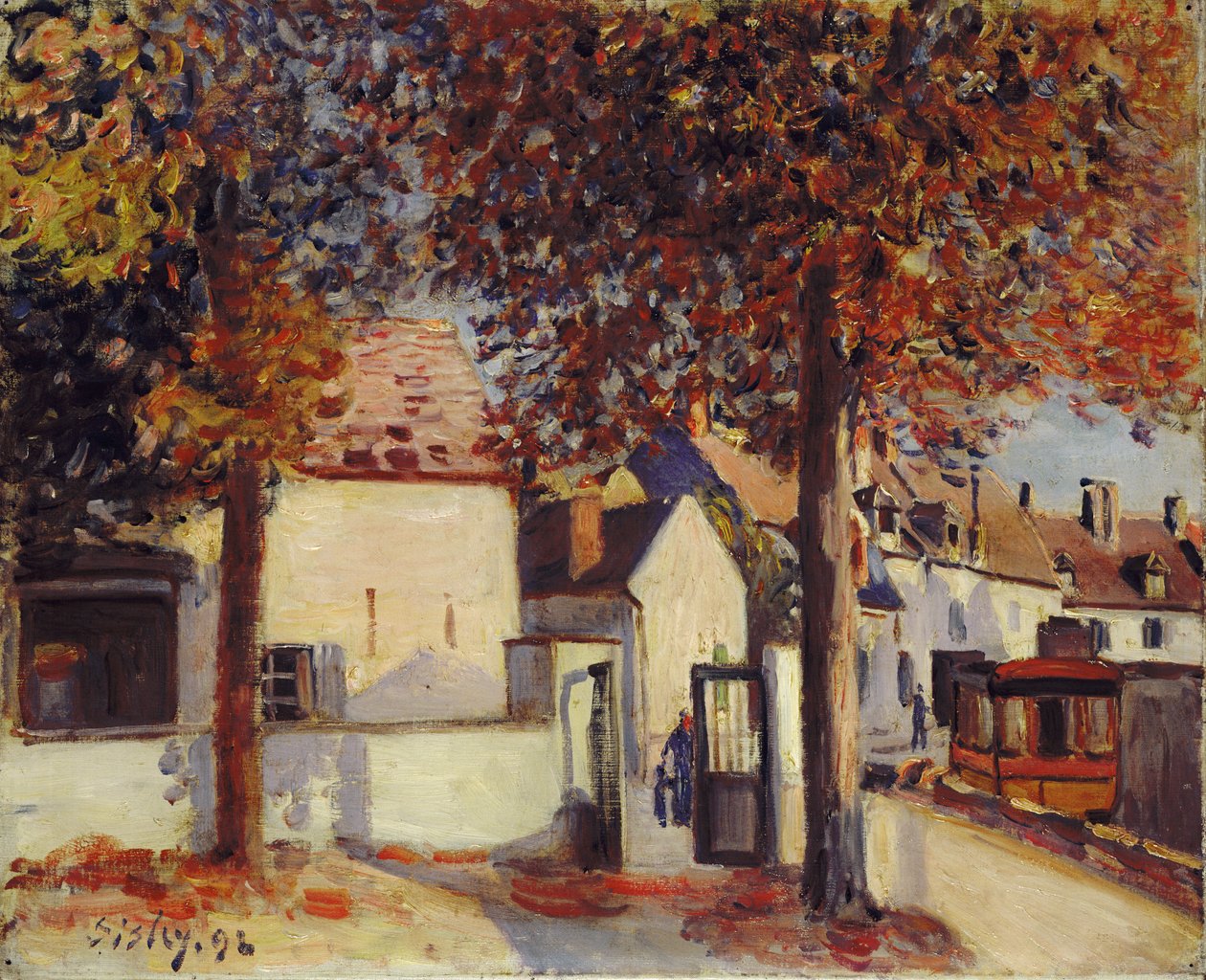 Moret-sur-Loing (Rue de Fosses) door Alfred Sisley