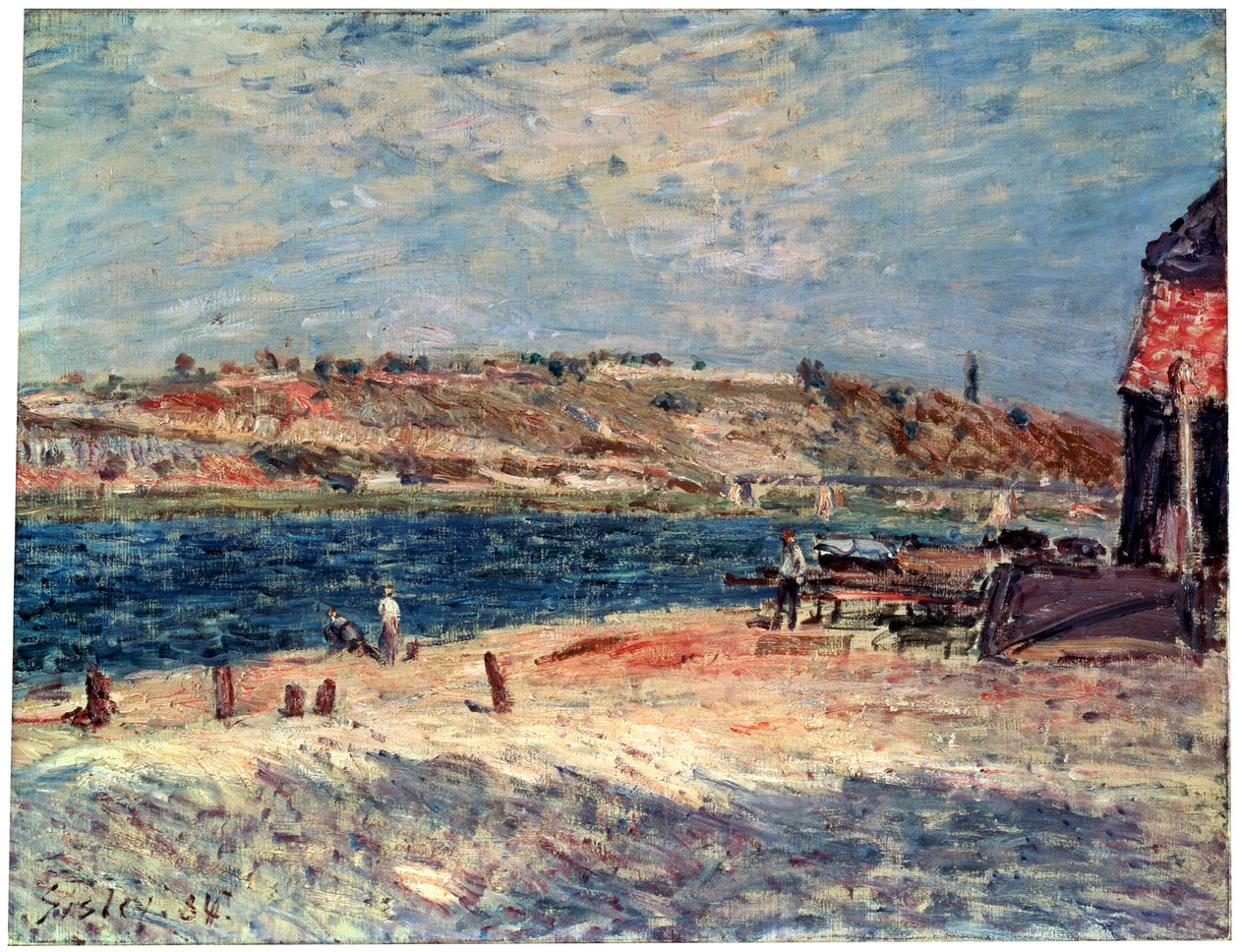 Rivieroever bij Saint-Mammès door Alfred Sisley