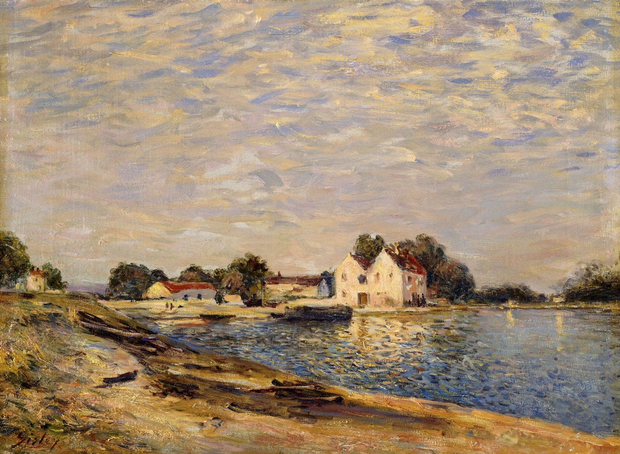 Saint-Mammes, aan de oevers van de Loing door Alfred Sisley